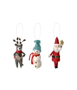 Boutique de Noël Santa'S Workshop*Xmas Tree Ornament, Woolly Santa Claus Holding A Star Aloft