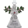 Boutique de Noël Family & Friends*Zinc Angel Ornament, With "Jesus" Message