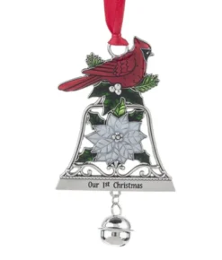 Boutique de Noël Birds & Owls*Zinc Cardinal Ornament With Message For 1St Xmas